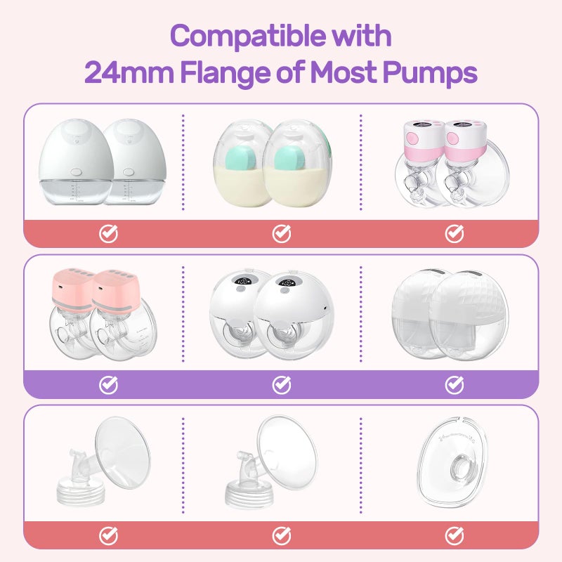 Nuliie 10PCS Flange Sizing kit 13/15/17/19/21mm for 24mm Flange/Shield of Most Pumps, BPA-Free Flange Inserts, Compatible with Momcozy/Elvie/Spectra/Bellababy/TSRETE/Nuliie Breast Pumps - Image 3